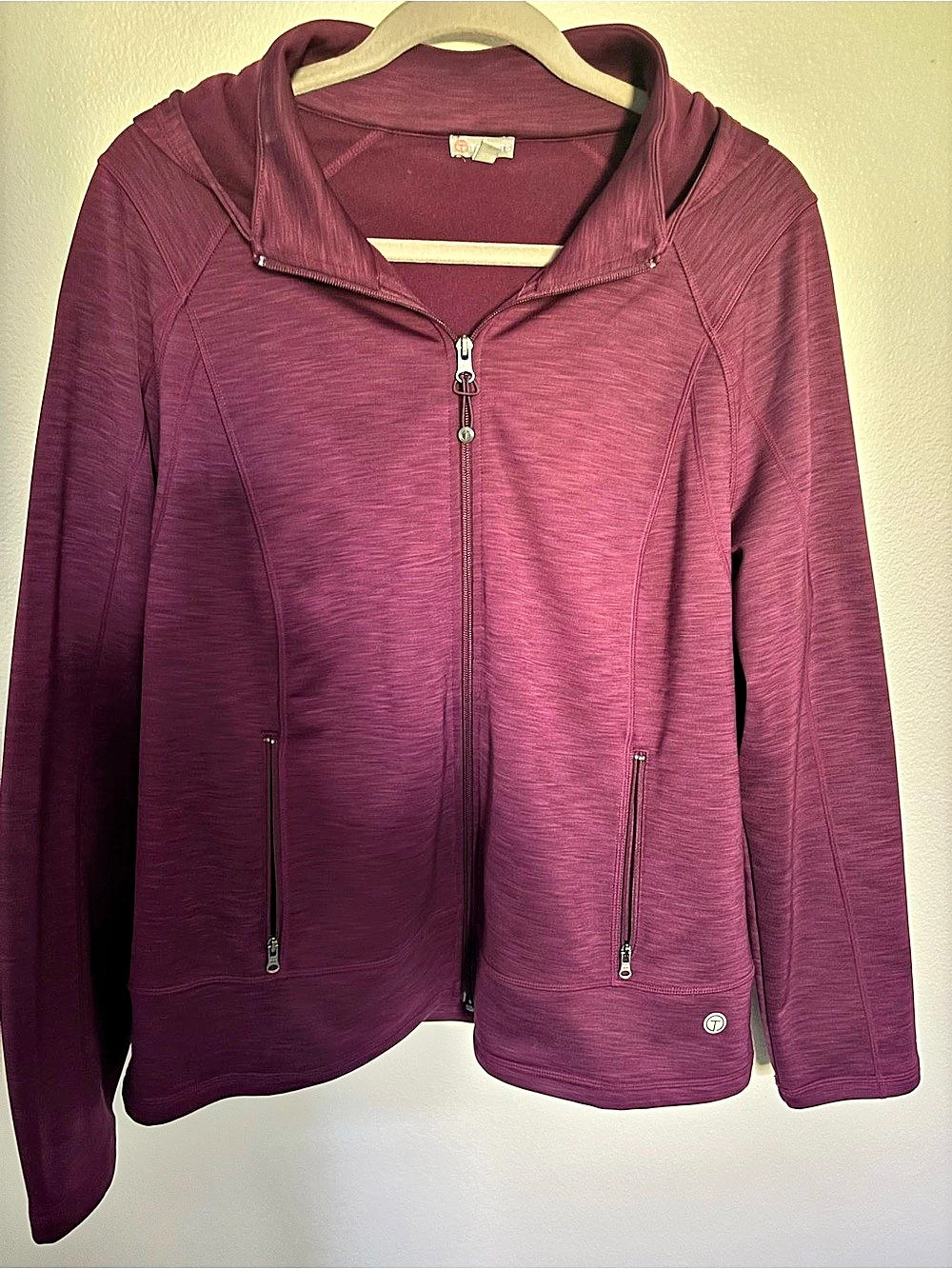 Talbots Hooded Fleece Jacket Purple